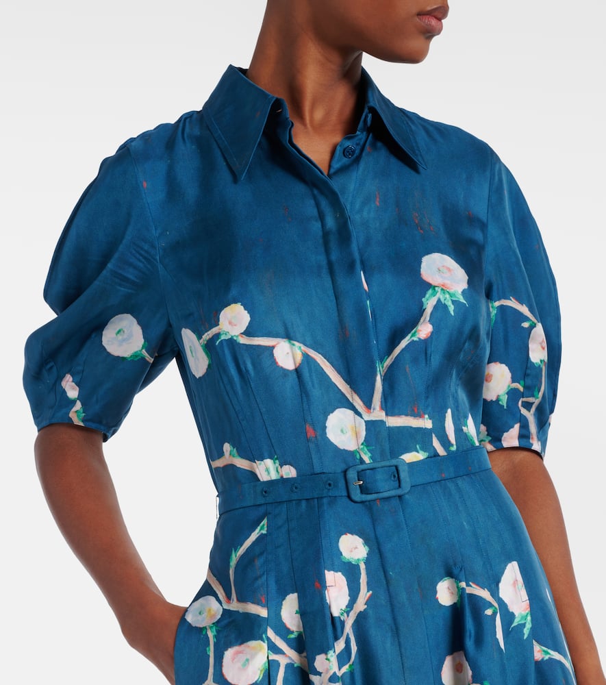 Maude floral silk shirt dress
