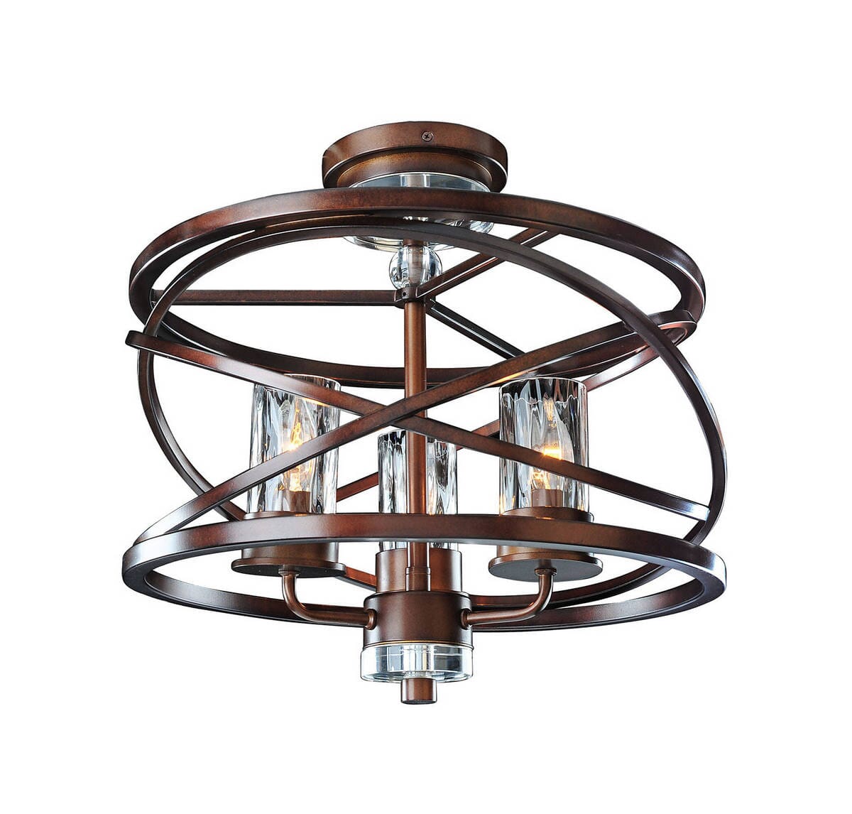 Eternity 3-Light Semi Flush in Etruscan Bronze