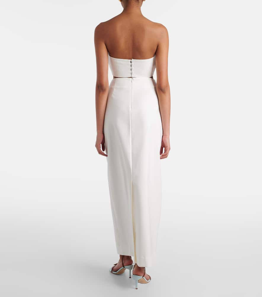 Cotton-blend maxi skirt