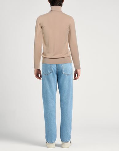 Man Turtleneck Beige Size 38 Merino Wool