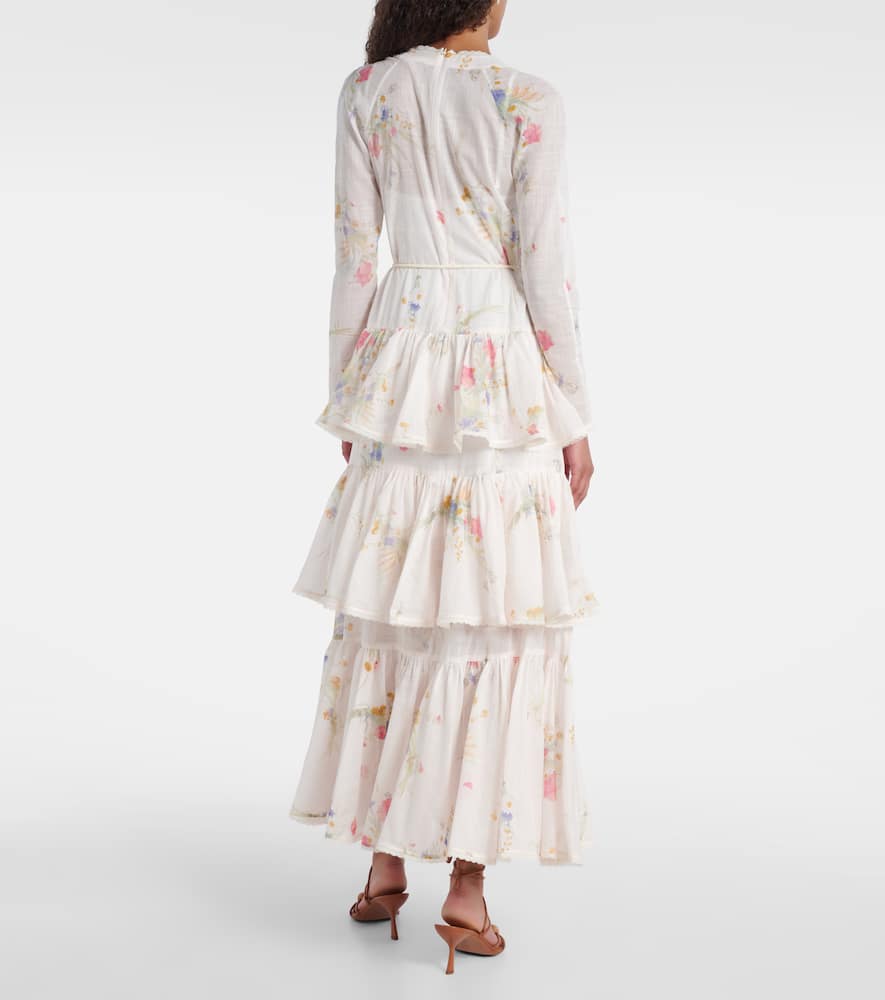 Lucky floral tiered cotton maxi dress