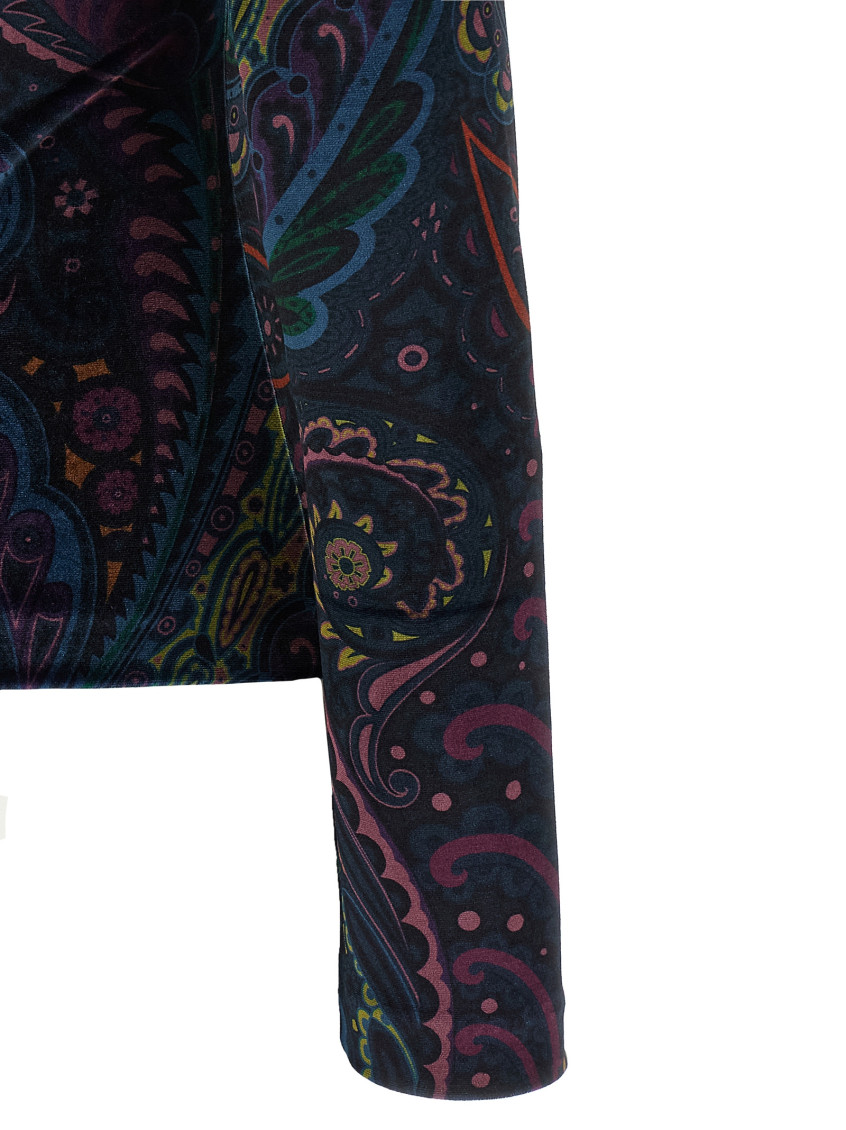 Chenille T-shirt With Multicolor Print