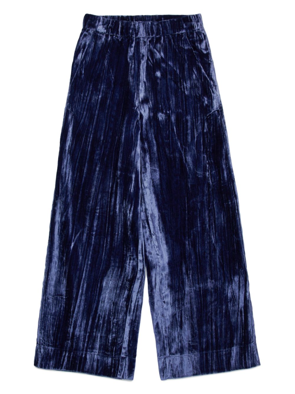 Velvet wide-leg trousers - Blue