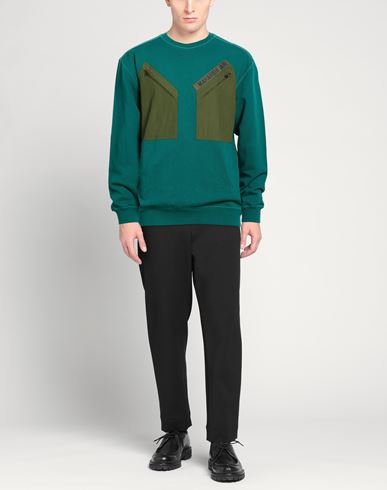Man Sweatshirt Emerald green Size XL Cotton