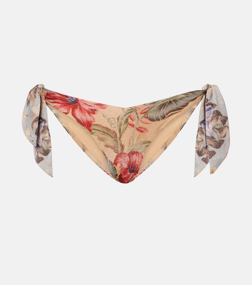 Coco bow-detail floral bikini bottoms