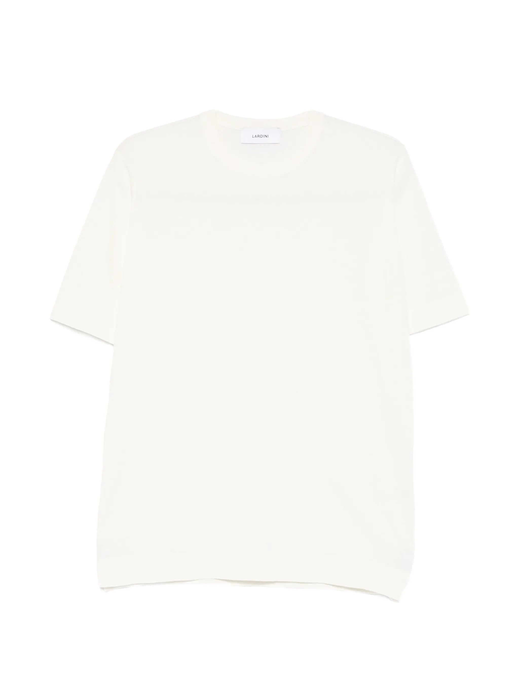 Cotton Crew Neck T-Shirt with Ribbed Cuffs and Hem