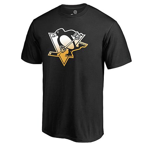 Men's Fanatics Black Pittsburgh Penguins Gradient Logo T-Shirt