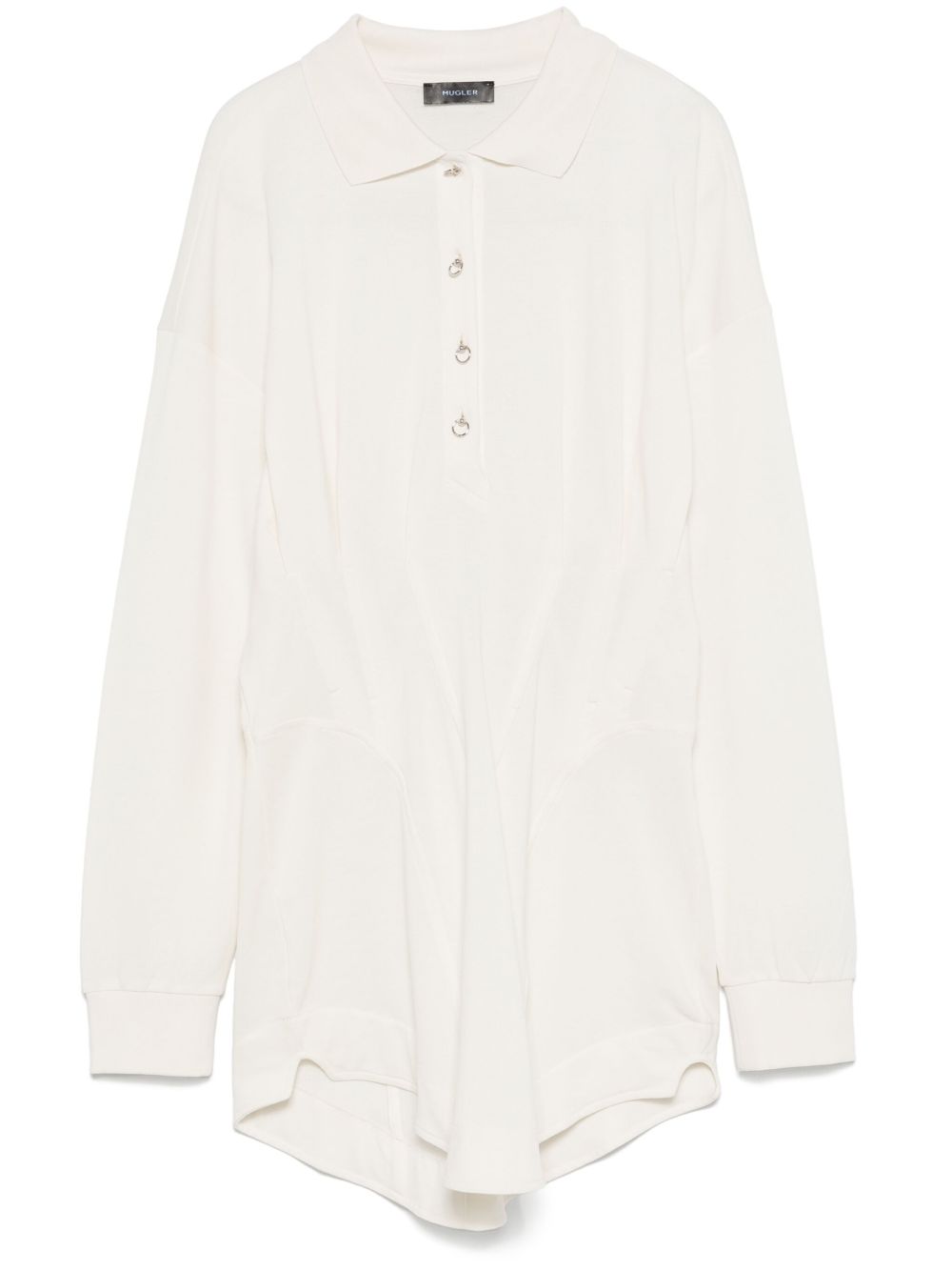 Corseted polo mini dress - White