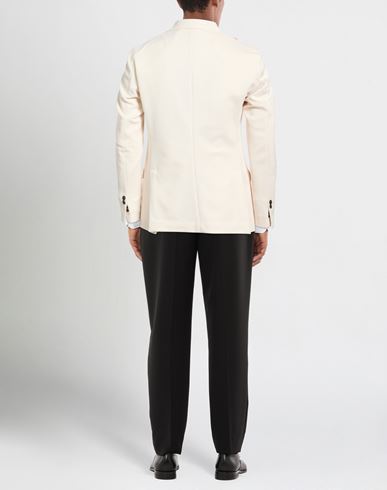 Man Blazer Ivory Size 42 Polyester, Cotton, Elastane