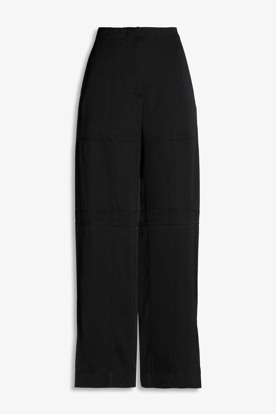 Satin-twill wide-leg pants