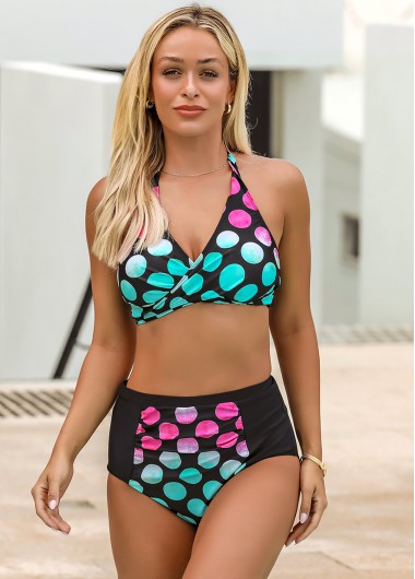 Modlily Polka Dot High Waisted Bikini Set
