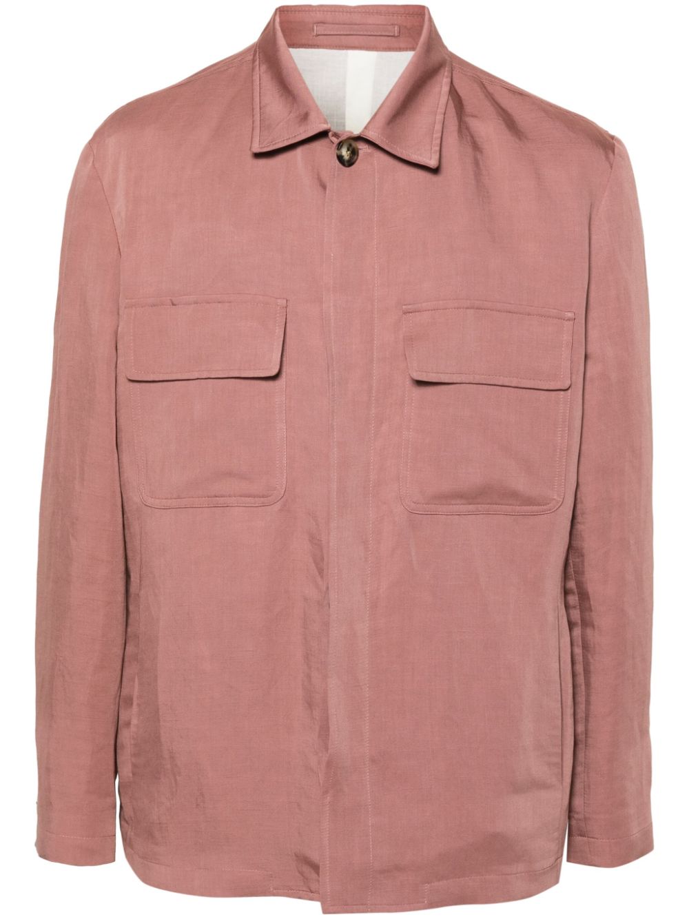 Spread-collar shirt jacket - Pink