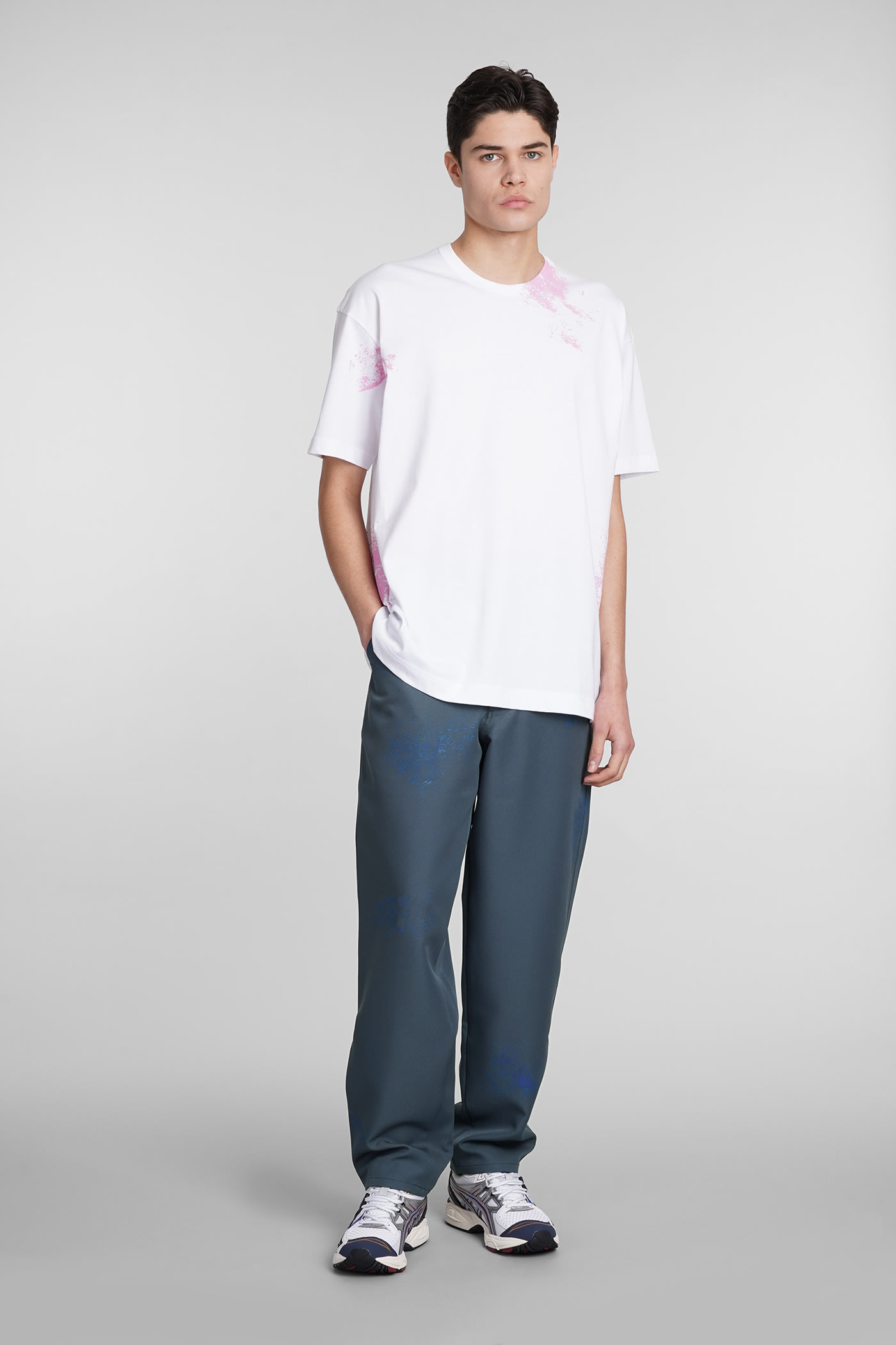 Spray-paint wide-leg trousers - Green