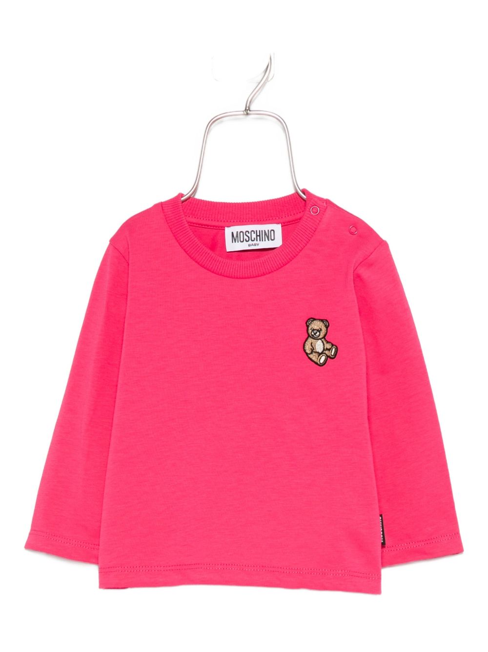 Teddy Bear-motif long-sleeve top - Blue