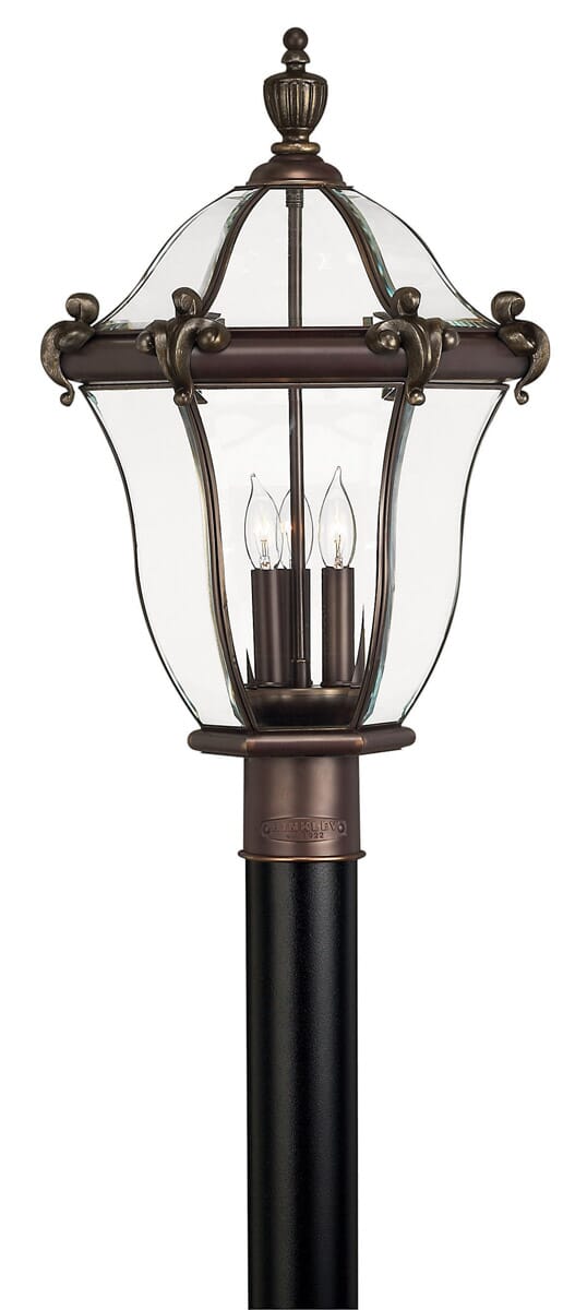 Copper Bronze LED Post Top Pier Mount from the San Clemente Collection