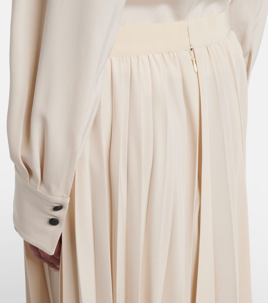 Felixa plissé crêpe midi skirt