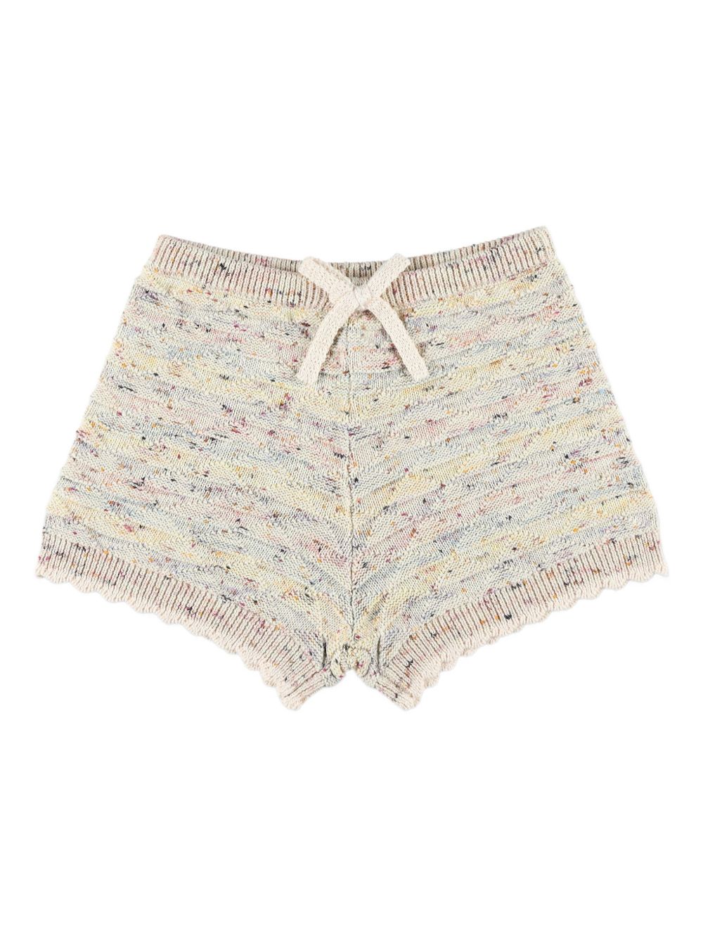 Rhiannon speckled-knit shorts - Neutrals