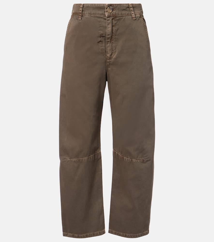 Alexis cotton twill barrel-leg pants