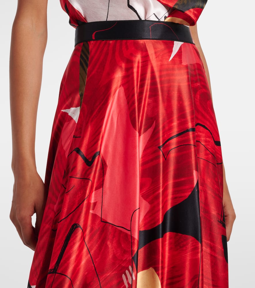 Ameera printed satin maxi skirt