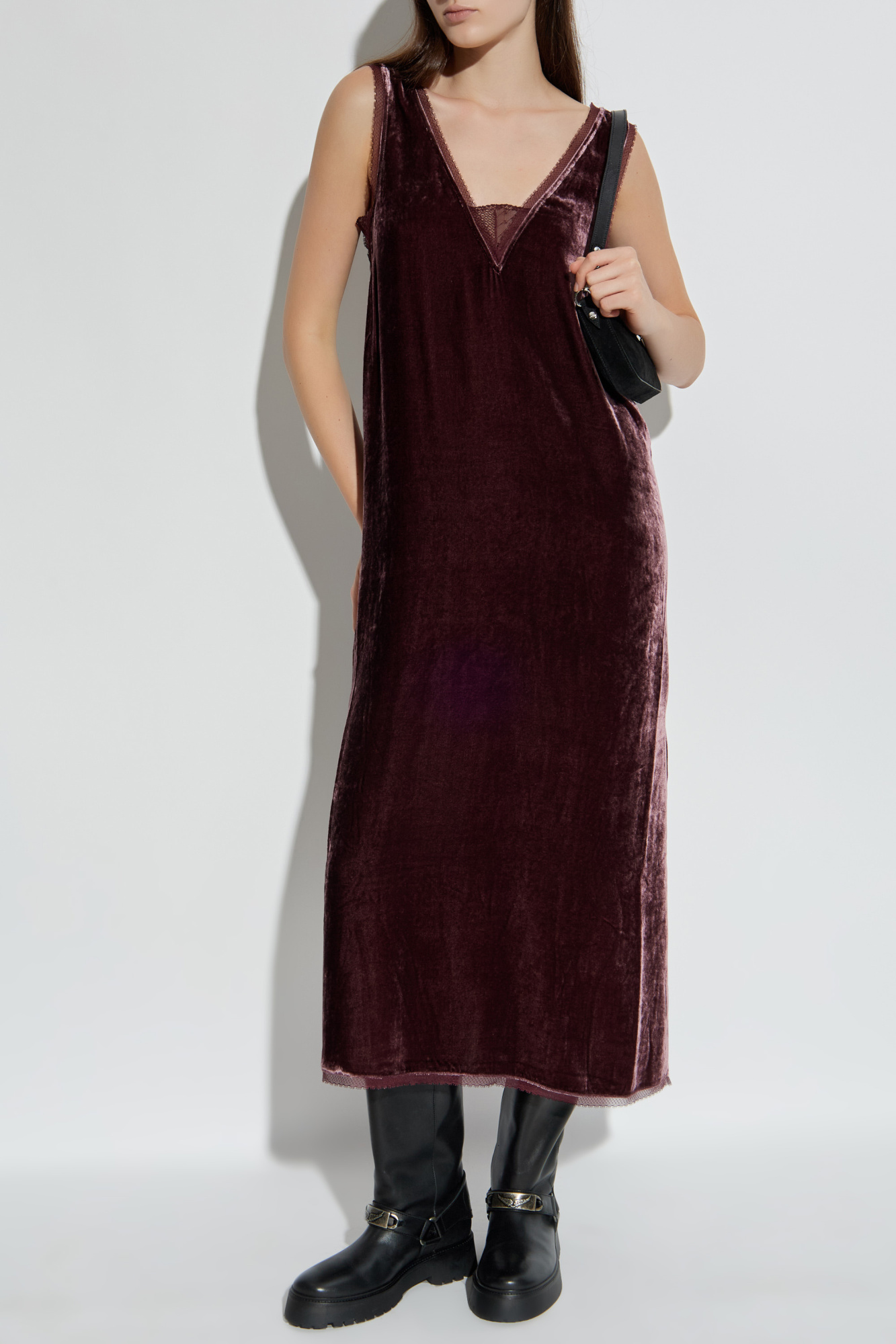 Velvet Dress ‘Renzo’, Women's, Burgundy