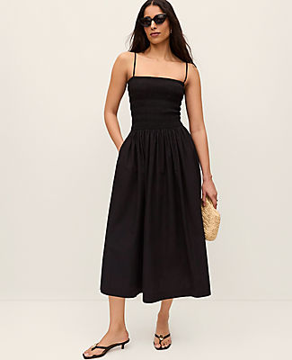Ann Taylor Smocked Flare Maxi Dress