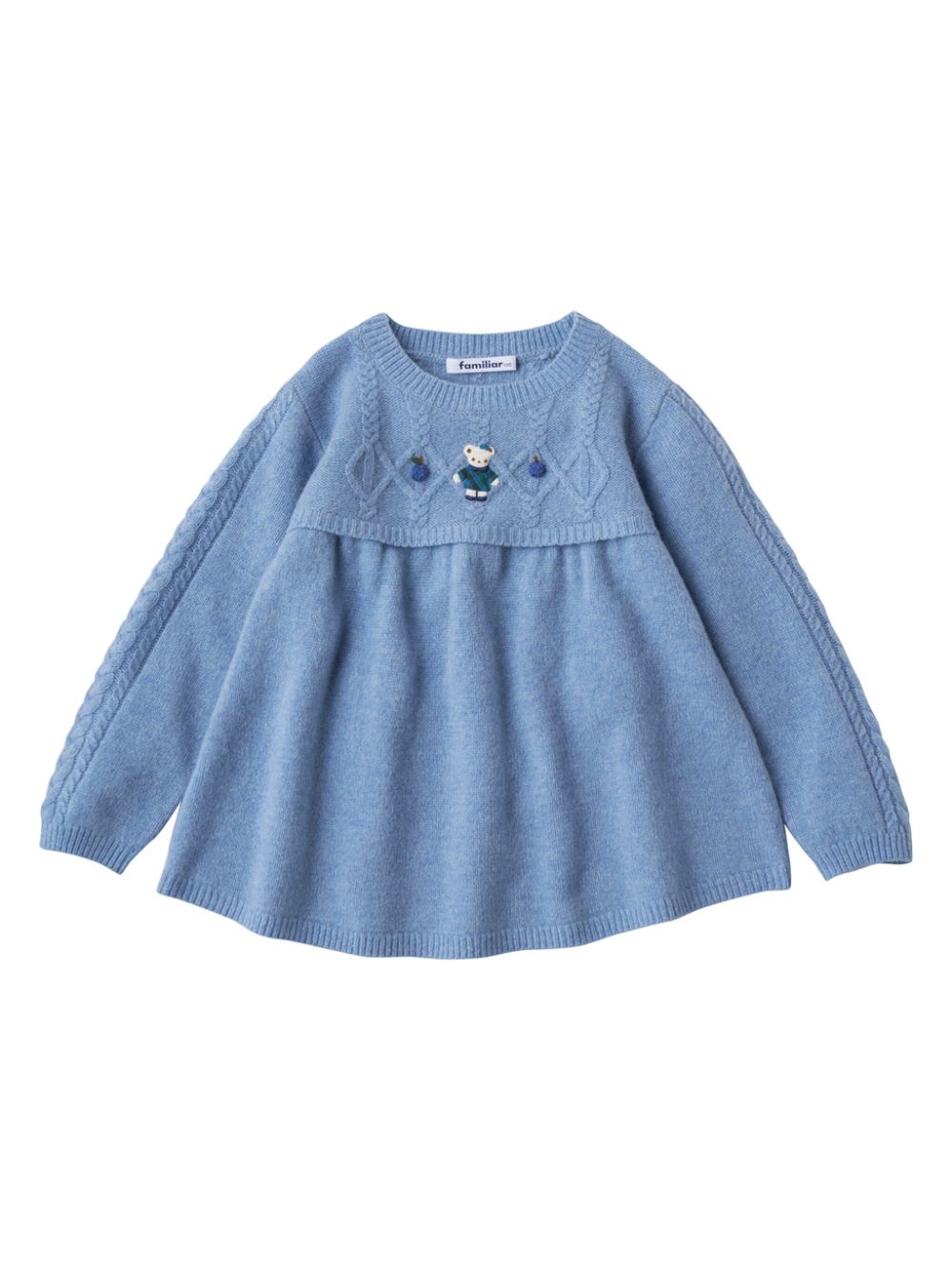 Appliquéd wool jumper - Blue