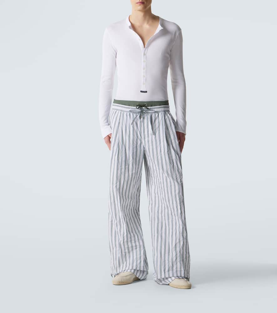 Ribbed-knit cotton Henley shirt