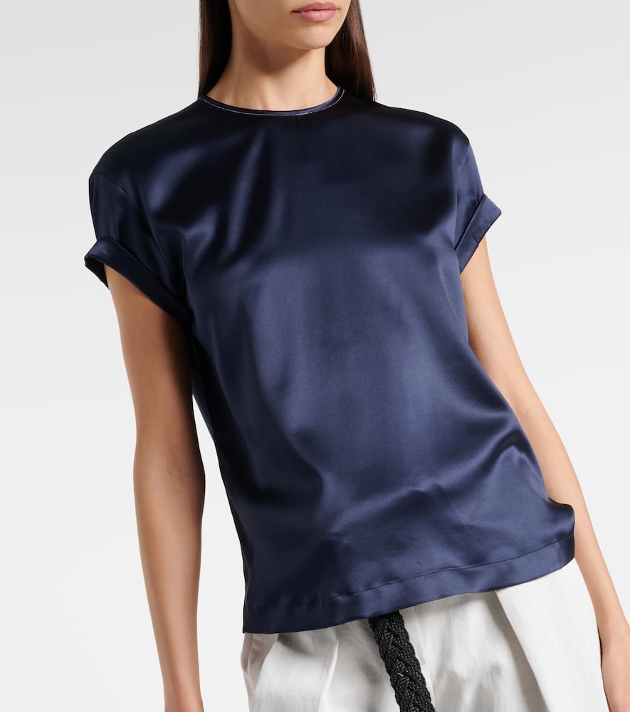 Silk-blend T-shirt