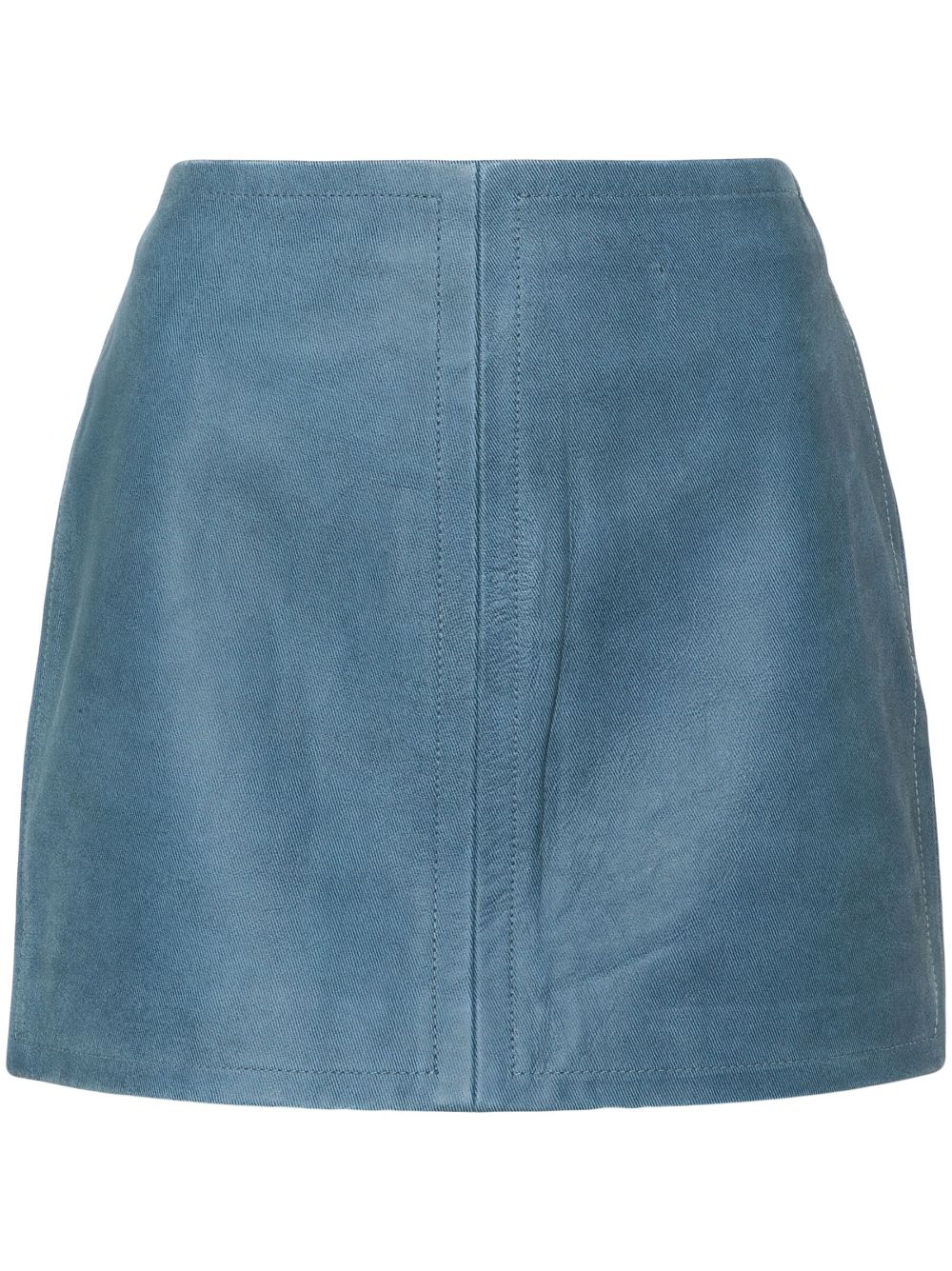 Perla leather miniskirt - Blue