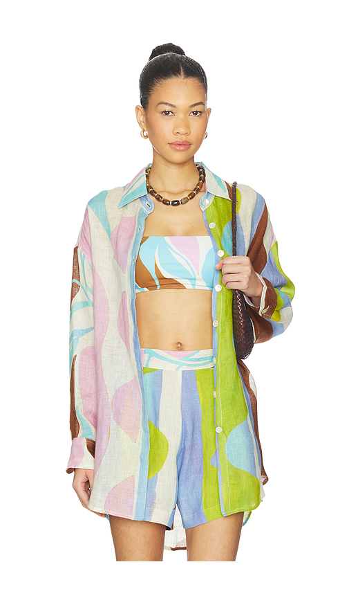 Vitamin A Playa Boyfriend Shirt in Orange.  XS. Also in