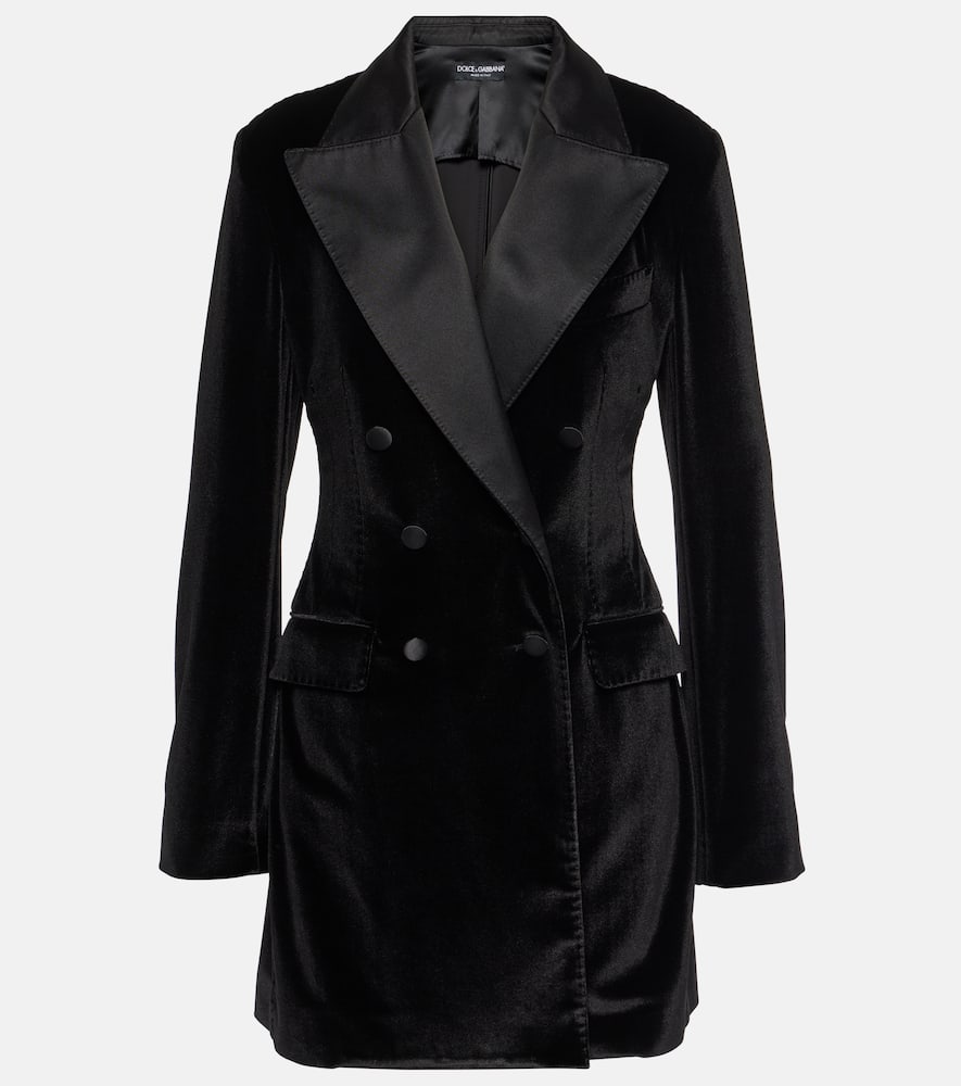 Double-breasted velvet blazer