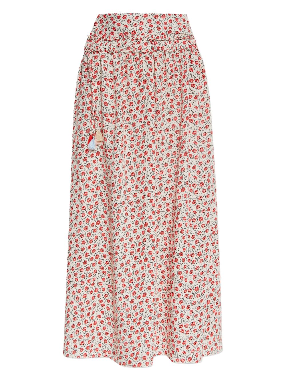 Floral-print skirt - White