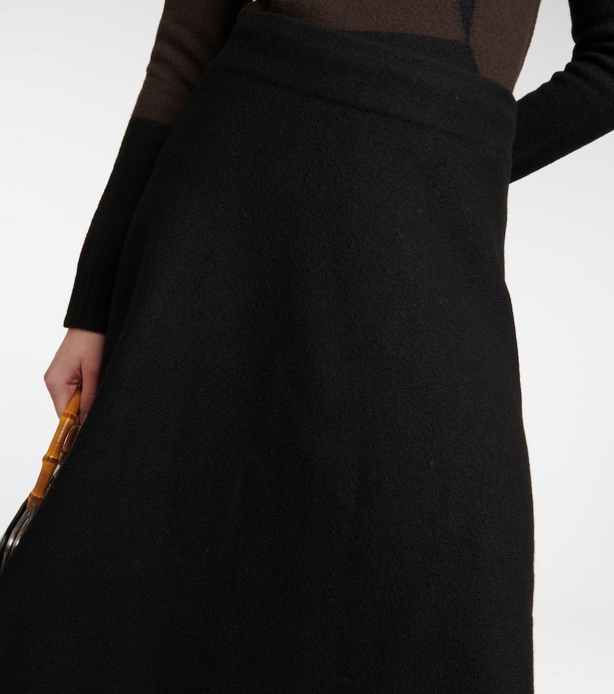 Virgin wool midi skirt