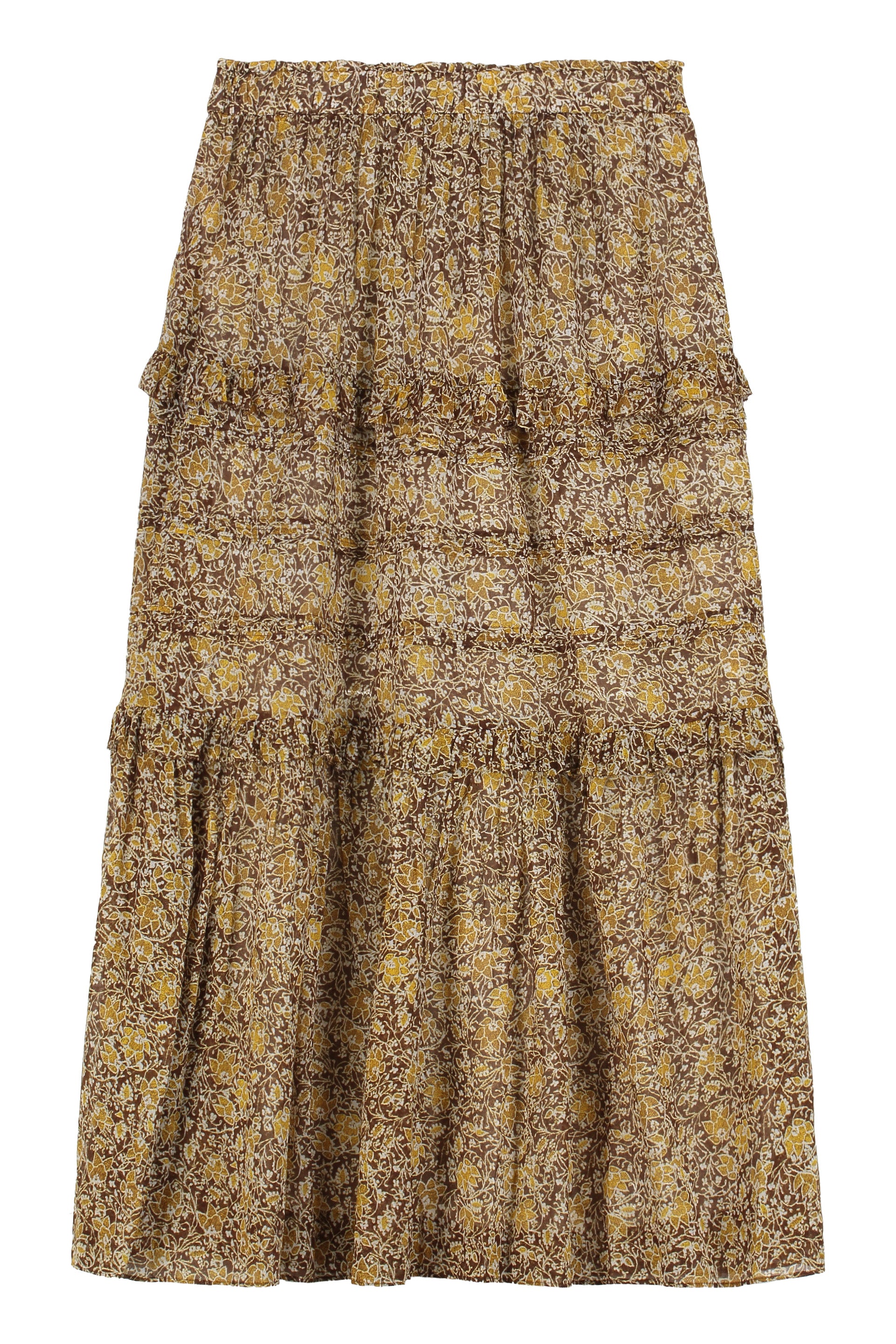 Floral Print Ruffle Skirt — Multicolor