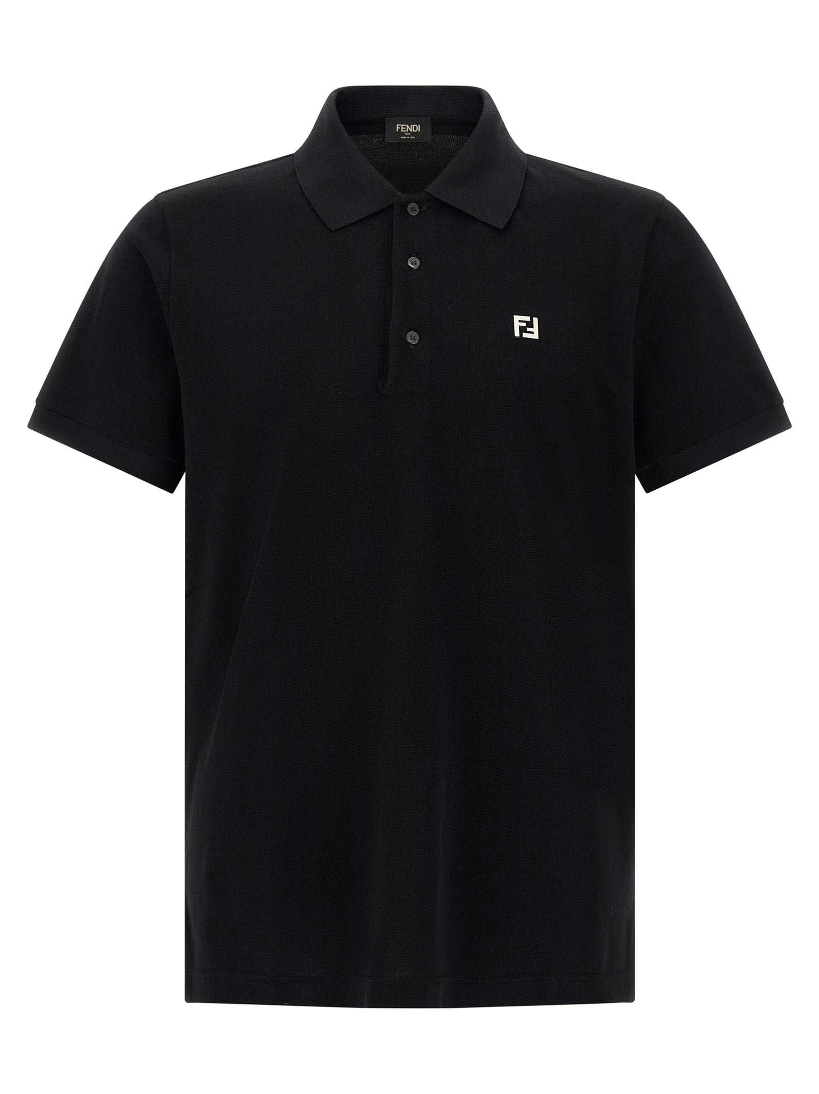 Logo Embroidered Polo Shirt — Black