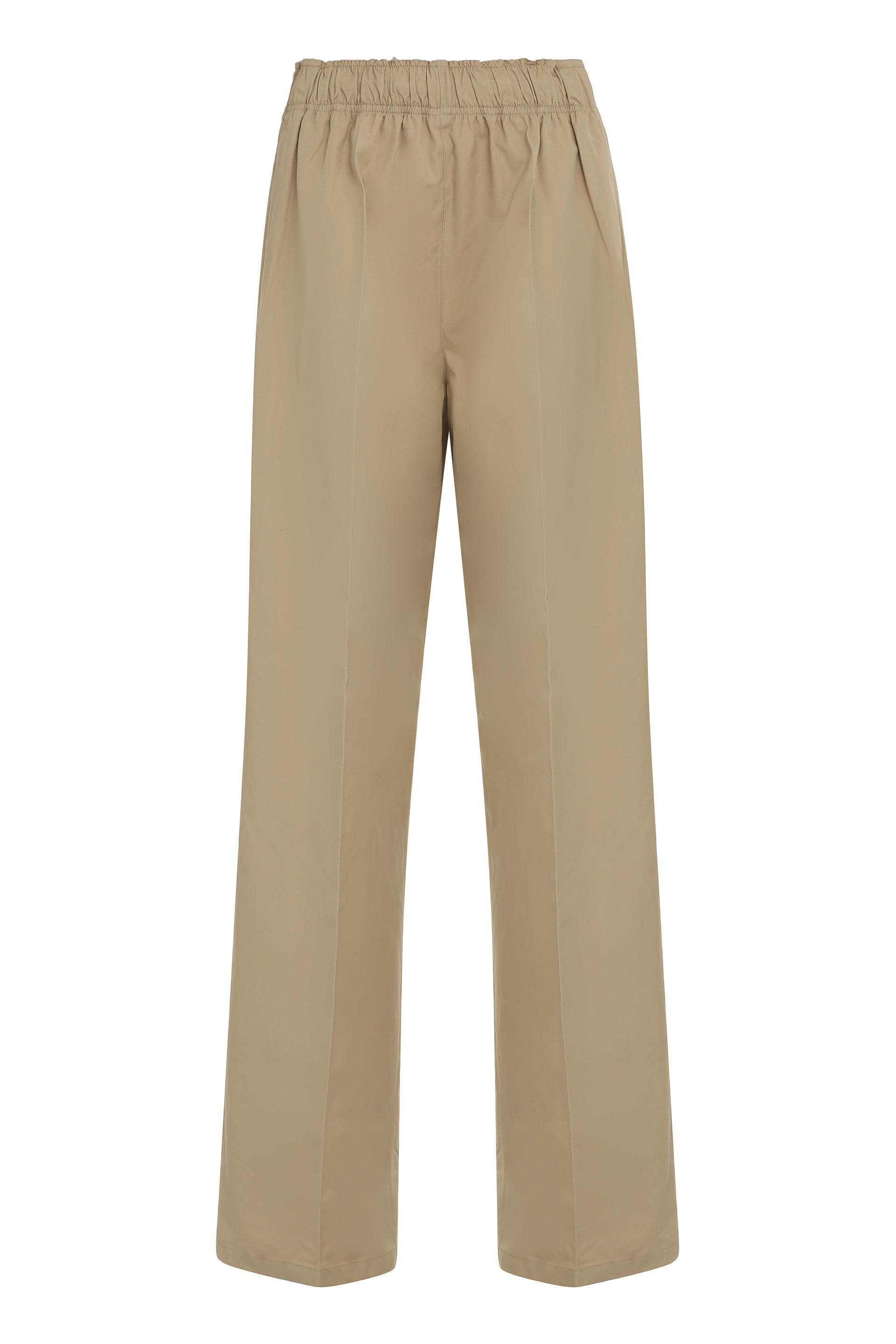 -Inspired Leather-Trim Cotton Trousers