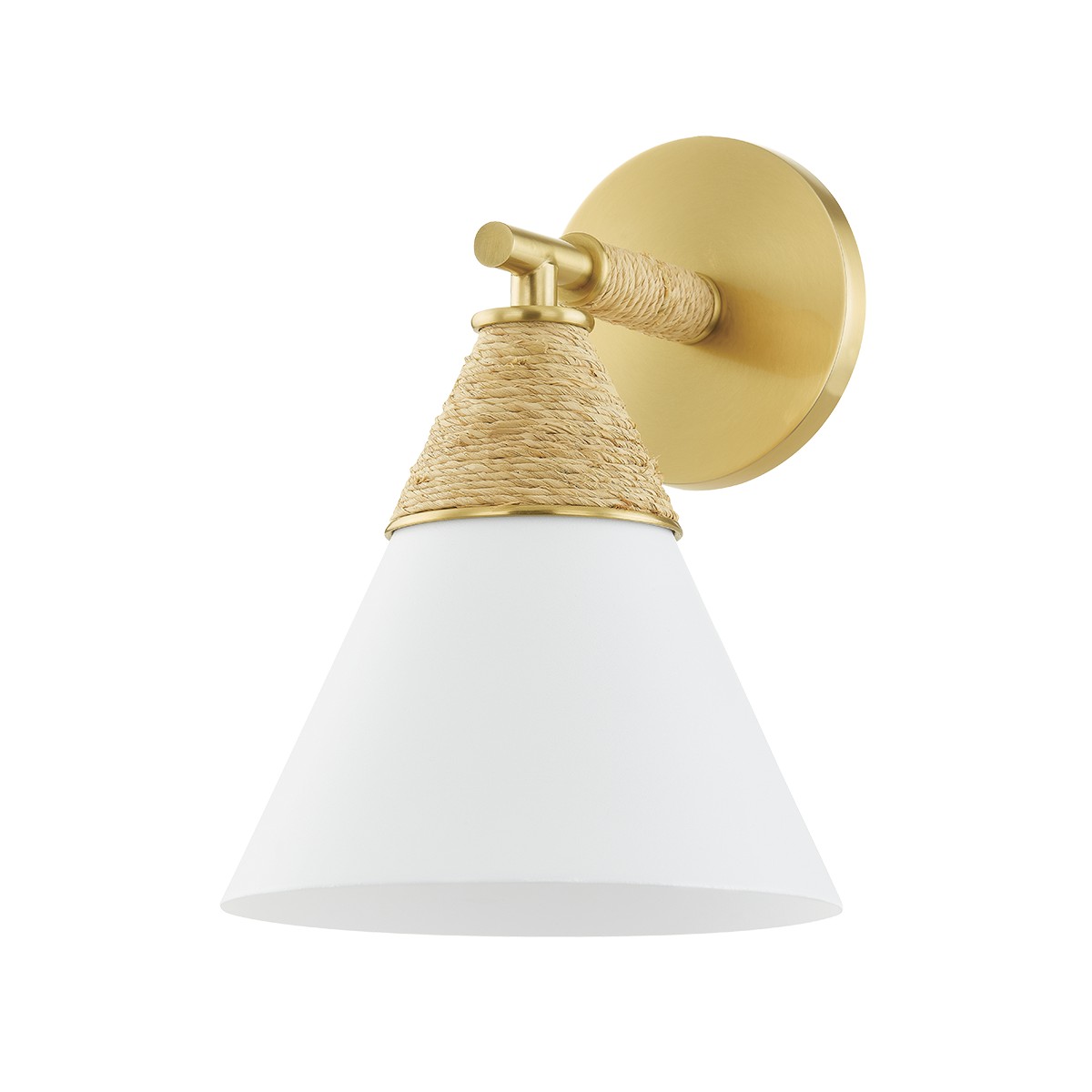 Aged Brass One Light Wall Sconce from the Mica Collection