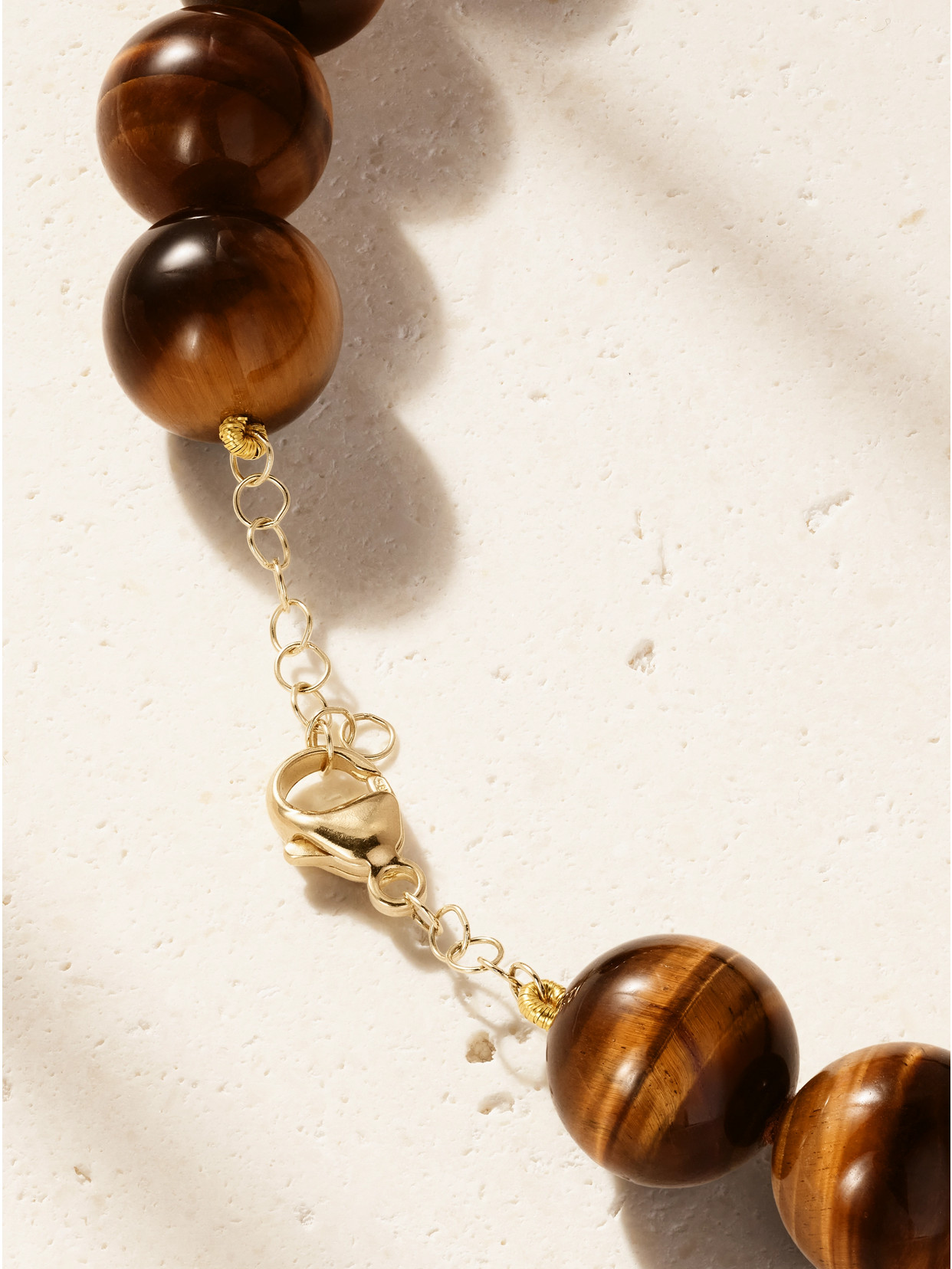 Oracle 14-karat Gold, Tiger's Eye And Crystal Necklace - Brown