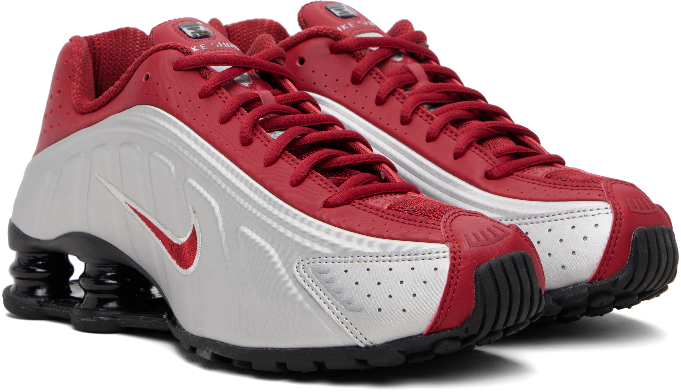 Red & Silver Shox R4 Sneakers