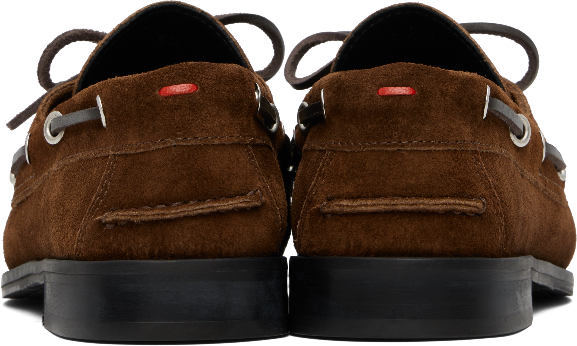 Aeyde Brown Harris Suede Boat Shoes