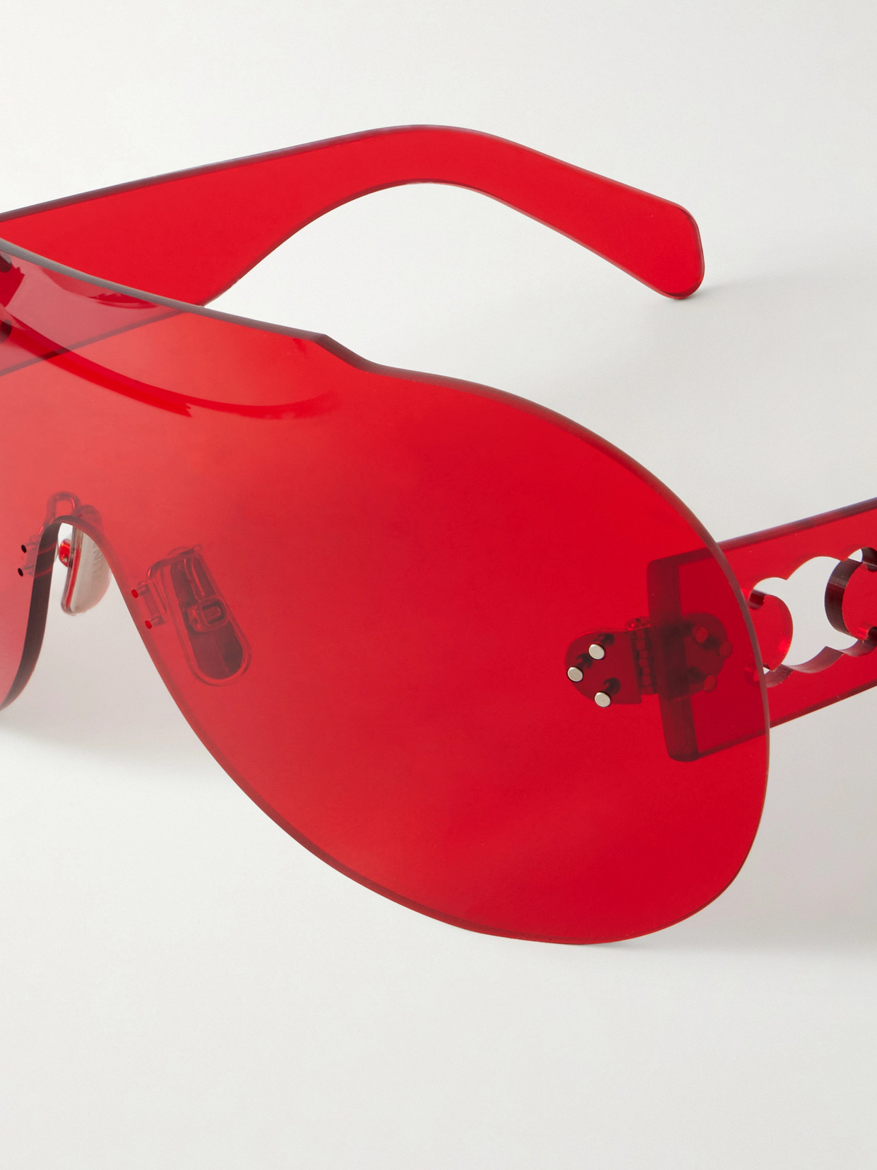 Sundown Shade Aviator-style Injection Sunglasses - Red
