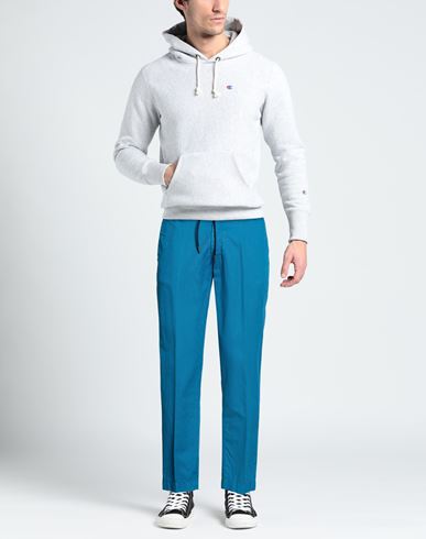 Man Pants Deep teal Size 34 Cotton, Linen, Elastane