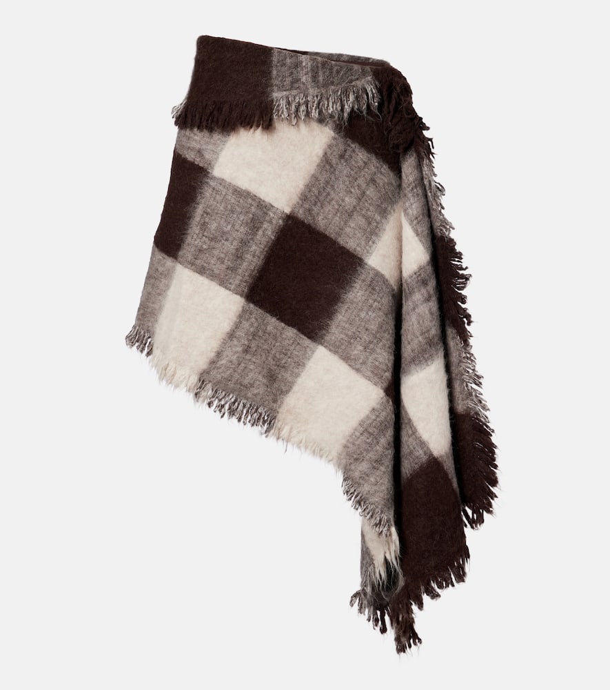 Kai checked alpaca and wool-blend miniskirt