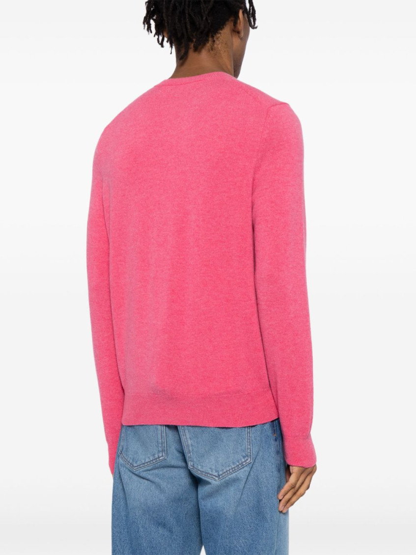 Pink Round Neck Logo Cardigan