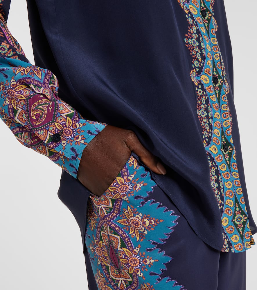 Printed silk crêpe de chine shirt