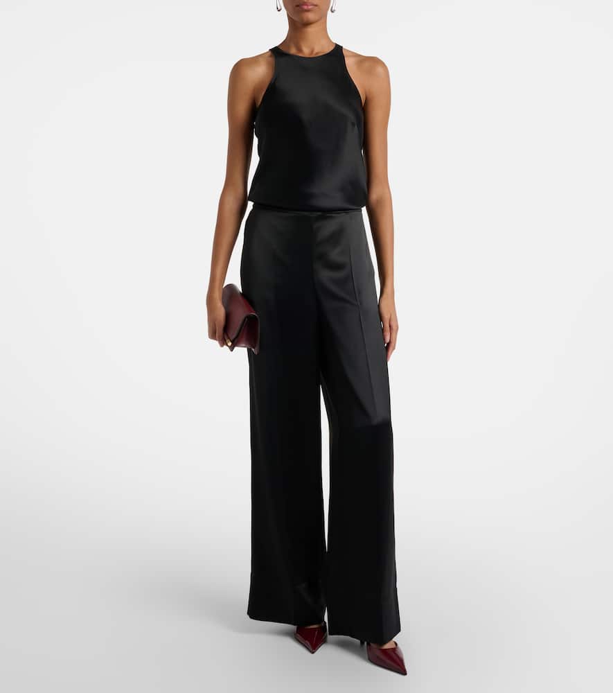 Dijon satin wide-leg pants