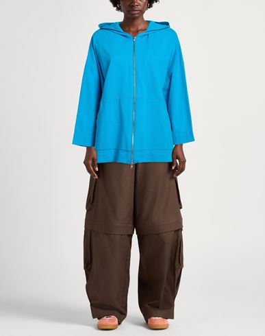 Woman Sweatshirt Azure Size 2 Cotton
