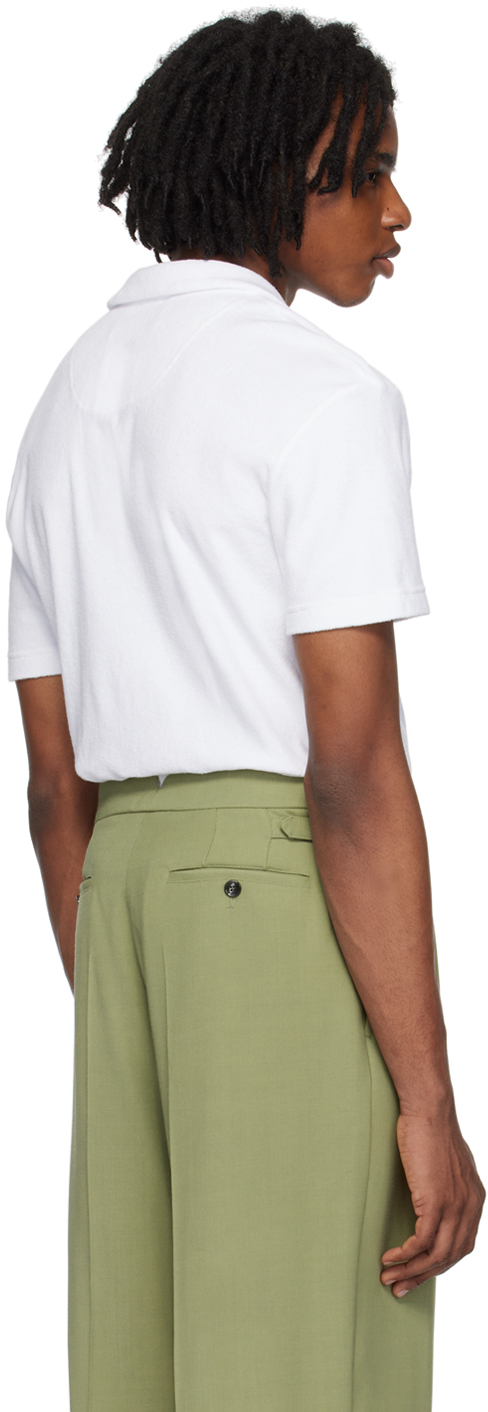 Orlebar Brown White Open Placket Polo