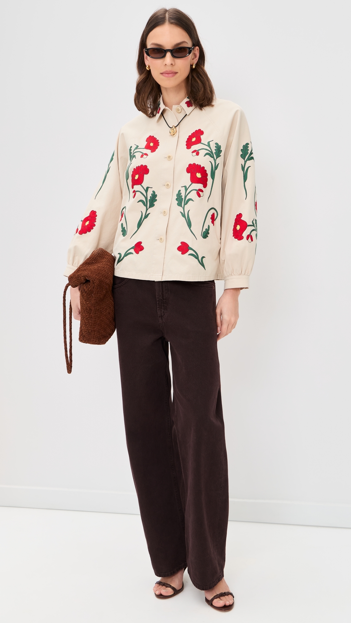 The Western Embroidered Commodore Jacket Cream