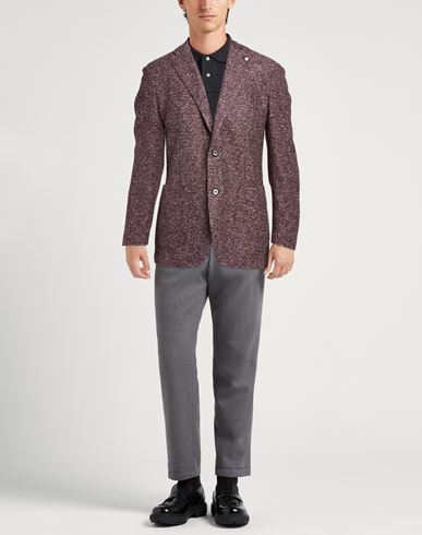 L. b.m. 1911 Man Blazer Burgundy Size 42 Acrylic, Cotton, Polyester, Virgin Wool